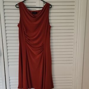 Elegant Rust Dress Size 16. Wefding Guest Dress.